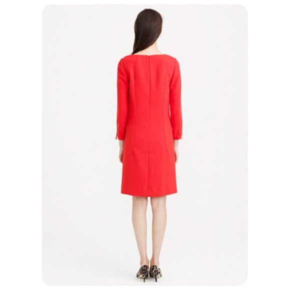 NWT J. Crew Electric Red Double Zip Shift Dress sz 16 - Picture 2 of 10